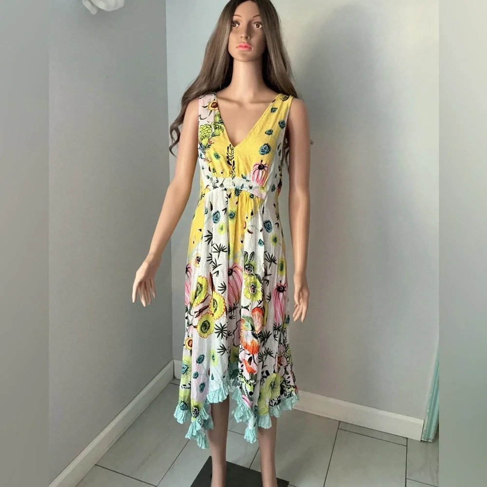 Anthropologie Yellow Floral Dress - Picture 3 of 15
